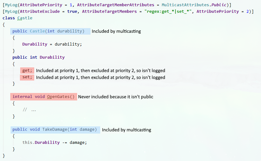 code with exclusions